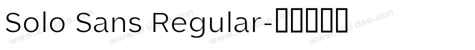Solo Sans Regular字体转换